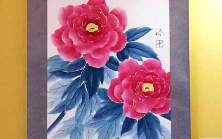 Pivoines et Papillon